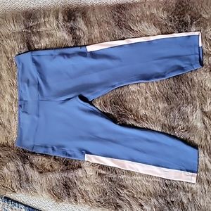 Nike Women's Leggings. Blue with soft pink details Size XXL